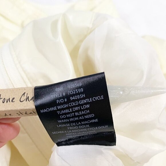 MO x Members Mark pale yellow long sleeve crop length full zipper jacket - Picture 8 of 10